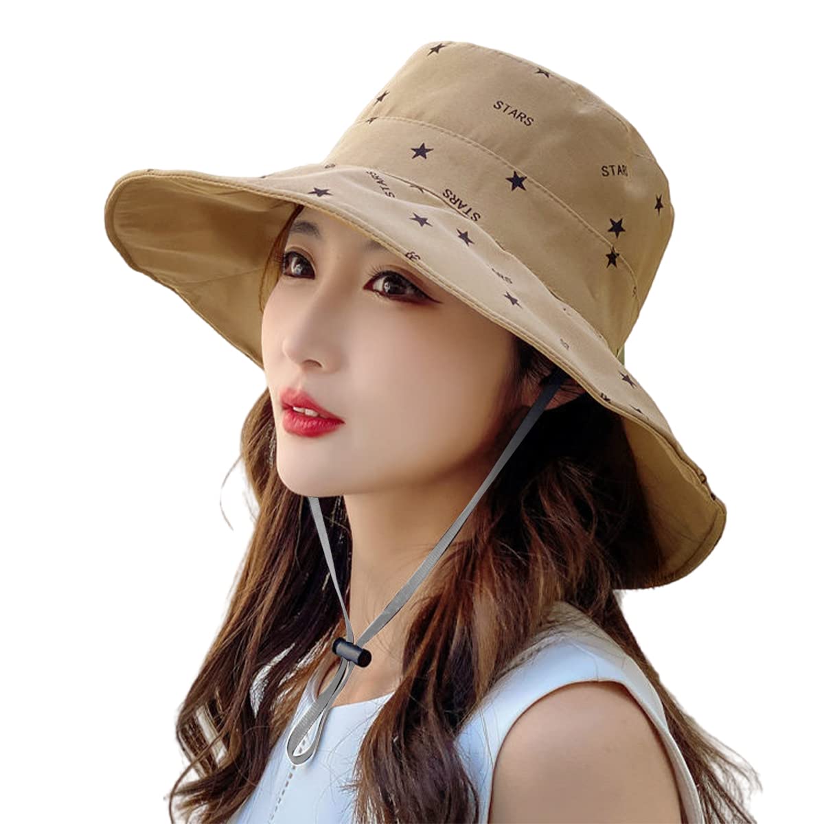 PALAY Bucket Hat for Women, Breathable Wide Brim Sun Hats for Womens, Reversible Cotton Prints Hat for Daily Activities, Travel, Camping, Hiking (Khaki) PALAY Bucket Hat for Women, Breathable Wide Brim Sun Hats for Womens, Reversible Cotton Prints Hat for Daily Activities, Travel, Camping, Hiking (Khaki)